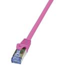 LOGILINK -Patch Cablu Cat.6A 10G S/FTP PIMF PrimeLine 0,50m roz