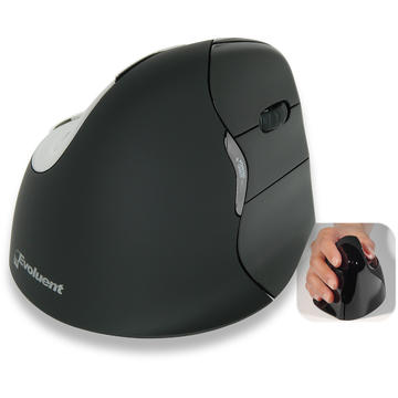 Mouse Evoluent Vertical 4 Mac VM4RM, Optic, Bluetooth, Wireless, 2800 DPI, 7 butoane, Negru