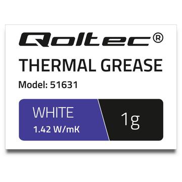 Qoltec pasta termica 1.42 W/m-K | 1g | White