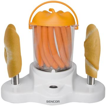 Aparat Hot-Dog Sencor SHM 4220, 380 W, 2 accesorii pentru chifle, accesoriu fierbere oua, Alb
