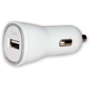 Techly Car USB charger 5V 2.4A, 12/24V, high-power, white
