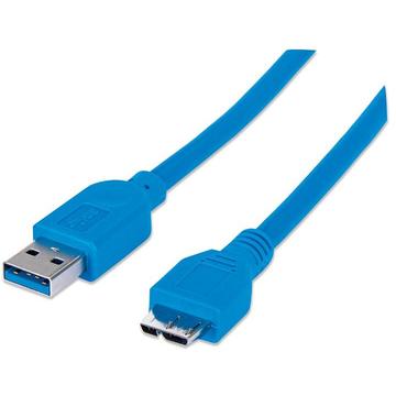 Techly SuperSpeed USB 3.0 cable, A male to micro-B male, 50 cm, blue