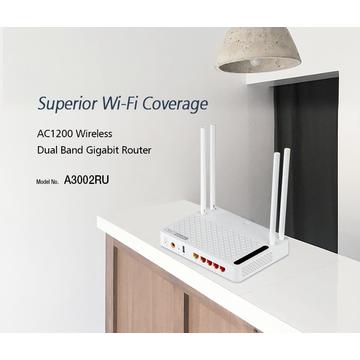 Router wireless TotoLink A3002RU 1167Mbps 2.4/5GHz 802.11ac Wireless Gigabit Router, USB 2.0