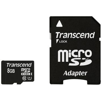 Card memorie Transcend 8GB  Micro SDHC Class 10 UHS-I +adaptor SD