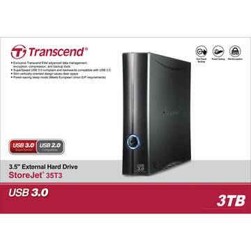 Hard disk extern Transcend StoreJet 35T3 Turbo 4TB HDD 3.5'' USB 3.0