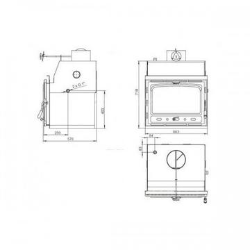 PRITY Semineu incorporabil dotat cu boiler si usa realimentare din fonta, CW18 23kW