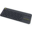 Tastatura Logitech K400 Plus, Touchpad, USB, Layout DE, Black