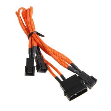 BitFenix Adaptor Molex - 3x 3-Pin 5V 20cm - Orange - Black