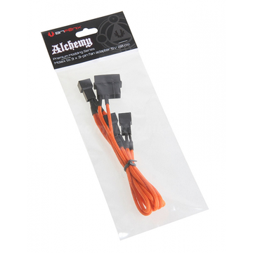 BitFenix Adaptor Molex - 3x 3-Pin 5V 20cm - Orange - Black