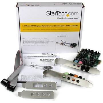 Placa de sunet STARTECH 7.1, CHANNEL PCIE SOUND CARD