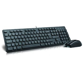 Tastatura KIT TASTATURA + MOUSE DELUX KA150U, Negru, USB, Cu fir, Mouse: Rezolutie 1000 dpi// Butoane: 3/1