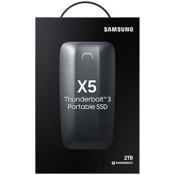 SSD Extern Samsung X5 SSD Portabil 2TB Thunderbolt 3 Black