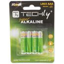 Techly Baterii alcaline 1.5V AAA LR03 4 bucăți
