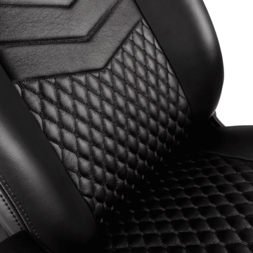Scaun Gaming NobleChairs ICON Real Leather Black (piston pe gaz cu tija scurta)