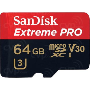 Card memorie SanDisk EXTREME PRO microSDXC 64GB 170/90 MB/s A2 C10 V30 UHS-I U3