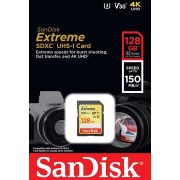Card memorie SanDisk Extreme SDXC 128GB V30 150/70 MB/s