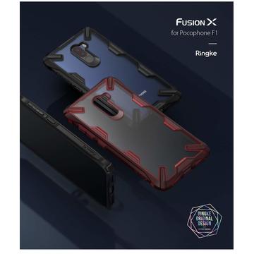 Husa Husa Xiaomi Pocophone F1 Ringke FUSION X Transparent/Negru