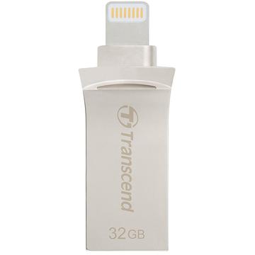 Memorie USB Transcend JetDrive Go 500 32GB Lightning/USB 3.1 Gen 1 Silver