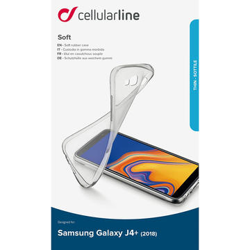 Husa Cellularline Capac Spate Soft pentru Samsung Galaxy J4 Plus 2018