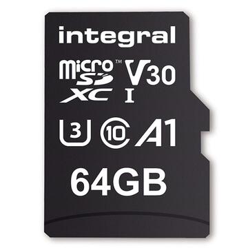 Card memorie Integral 64GB MICRO SDXC 70V30, R:100MB/s W:70MB/s U3 V30 + ADAPTER
