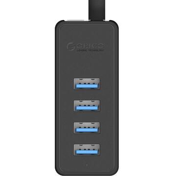 Orico W5P-U3 4 port-uri USB 3.0 30 cm negru