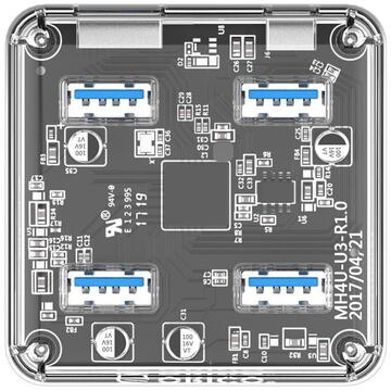 Orico MH4U-U3-10 4 port-uri USB 3.0 transparent