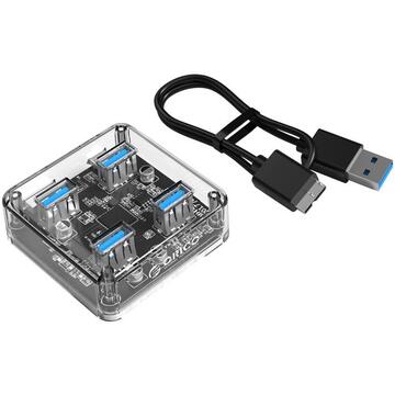 Orico MH4U-U3-10 4 port-uri USB 3.0 transparent