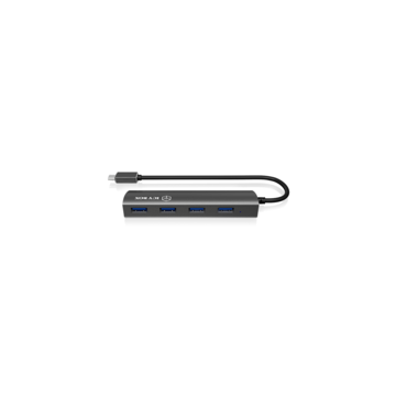 RaidSonic IcyBox 4x Port USB Type-C™ Hub, LED for Power, Premium aluminium case