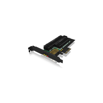 RaidSonic IcyBox PCIe extension card for 2x M.2 SSDs, heat sinks