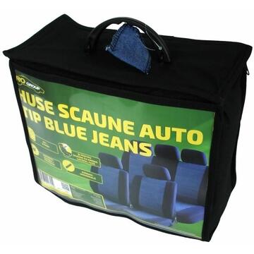 Husa scaun RoGroup Huse Scaune Auto Blue Jeans, 9 buc