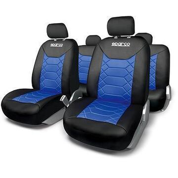 Husa scaun Sparco Huse Scaune Auto Sport albastru - negru 11 buc
