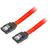 Lanberg cable SATA DATA II (6GB/S) F/F 30cm; METAL CLIPS RED