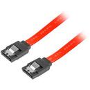 Lanberg cable SATA DATA II (6GB/S) F/F 30cm; METAL CLIPS RED