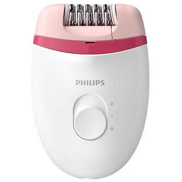 Epilator Philips Satinelle Essential BRE235/00, Cap pentru zone sensibile , perie de curatare, 15V, Alb