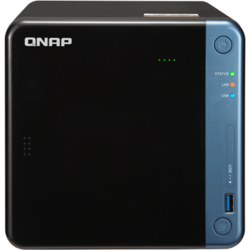 NAS QNAP 4-Bay TurboNAS, SATA 6G, Celeron1.5G 4-Core, 4GB RAM, 2x1Gb,optional 1x10Gb