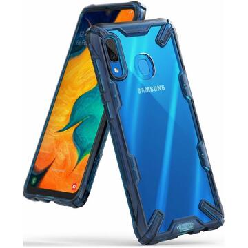 Husa Husa Samsung Galaxy A30 2019 Ringke FUSION X Transparent/Albastru