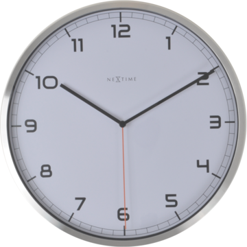 Ceas de perete, D-48 cm x 4,2 cm, aluminiu, NeXtime - "Company", alb