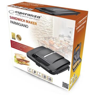 Sandwich maker Esperanza PARMIGIANO EKT010 1000W, Negru