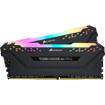 Memorie Corsair VENGEANCE RGB PRO, 32GB (2x16GB kit) UDIMM, DDR4 3333, XMP 2.0