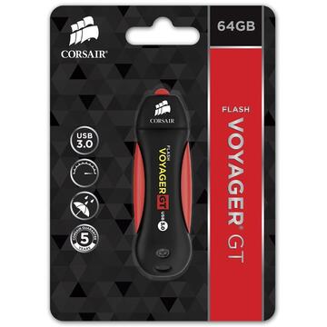 Memorie USB Corsair Voyager GT 64GB USB3.0 rubber housing, water resistant