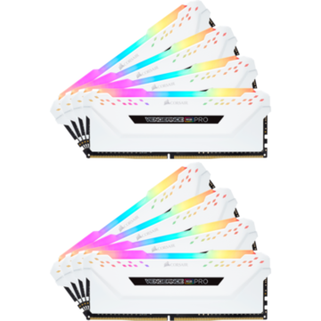 Memorie Corsair Vengeance RGB PRO White 128GB DDR4 3200MHz CL16 1.35v Quad Channel Kit
