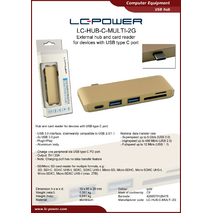 USB Hub LC-Power USB 3.0 2-Port MULTI extern Typ-C