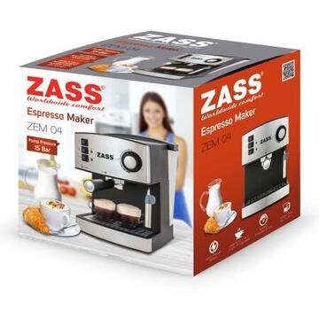 Espressor ZASS ZEM 04 850W 15 bari Argintiu/Negru