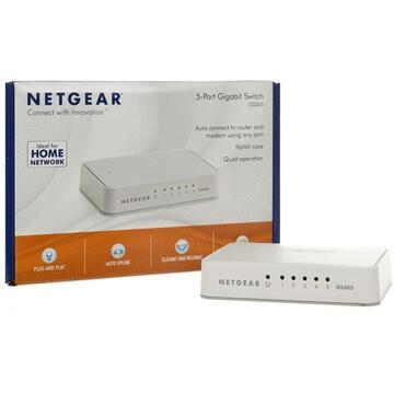 Switch Netgear Soho GS205, 5 porturi x 10/100/1000 Mbps, fara management