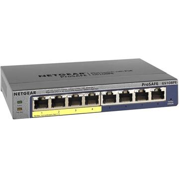Switch Netgear ProSafe GS108PE, 8 porturi x 10/100/1000 Mbps, Web managed