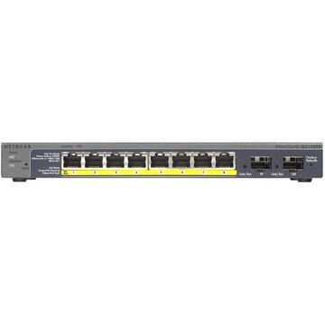 Switch Netgear ProSafe GS110TP , 8 porturi x 10/100/1000 Mbps, 2 x SFP, Smart Management