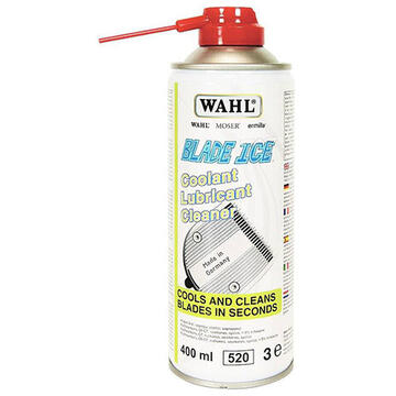 Spray profesional pentru racirea, dezinfectarea si lubrifierea cutitelor masinilor de tuns Wahl Spray profesional Blade Ice 4in1, 400 ml WA2999-7900