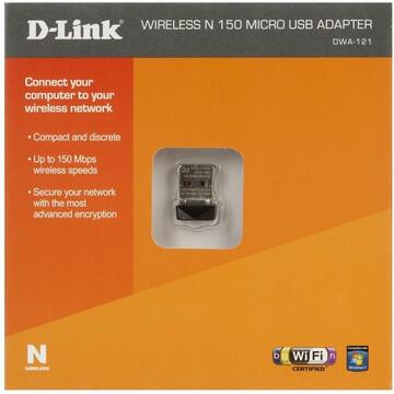 Adaptor wireless N D-Link DWA-121, 150Mbps
