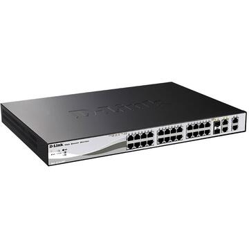 Switch D-Link DES-1210-28P, 24 porturi 10/100 Mbps, 2 x SFP, 2 x Gigabit