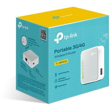 Router wireless TP-LINK TL-MR3020 3G/3.75G portabil, 150Mbps, Portabil, Alb